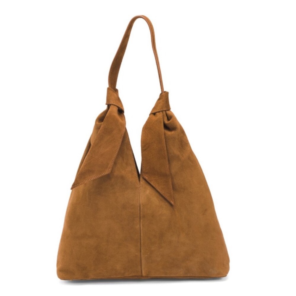 NWT Viral on TikTok DIVINA FIRENZE Cuoio Italian Suede Slouchy Knot Hobo Bag